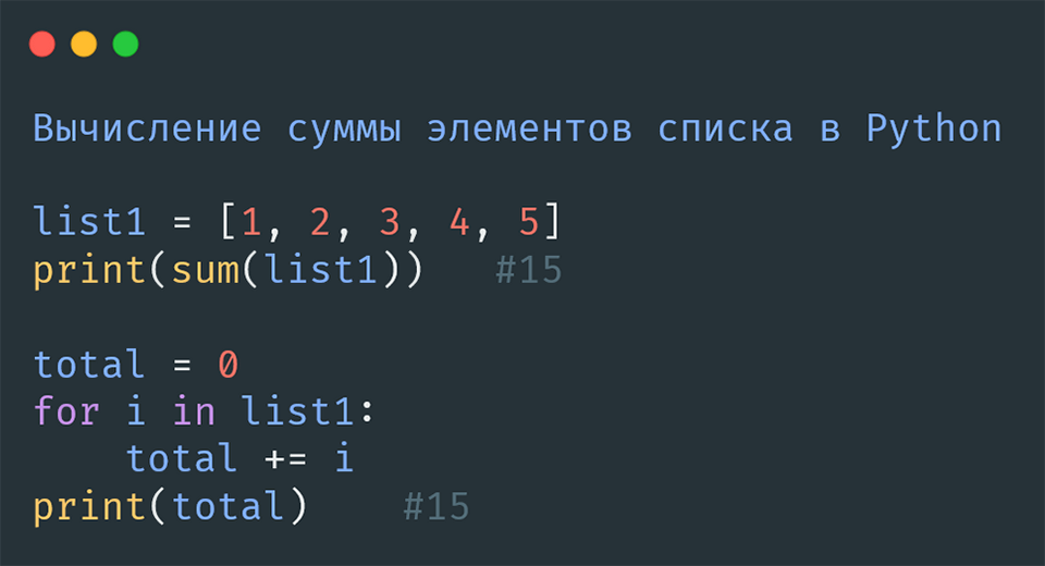 Суммирование элементов списка в Python: ТОП способов