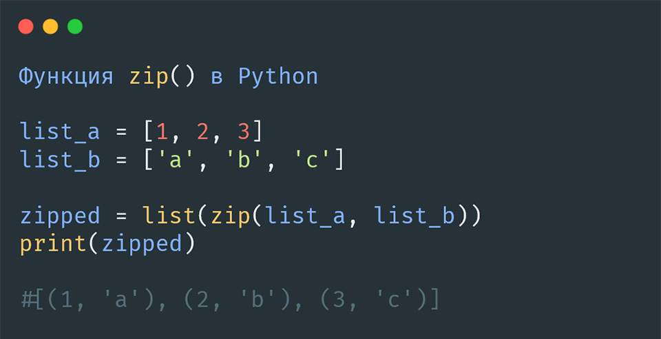 Функция zip() в Python