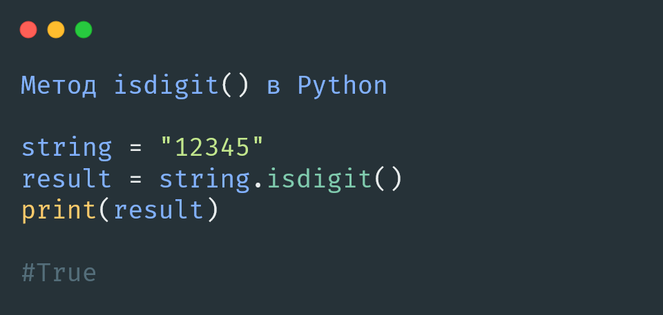 Метод isdigit() в Python