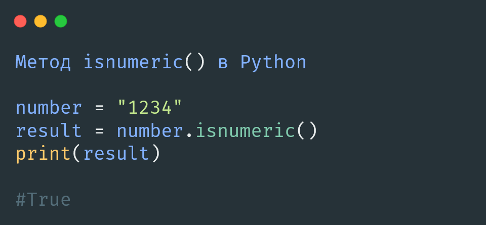 Метод isnumeric() в Python