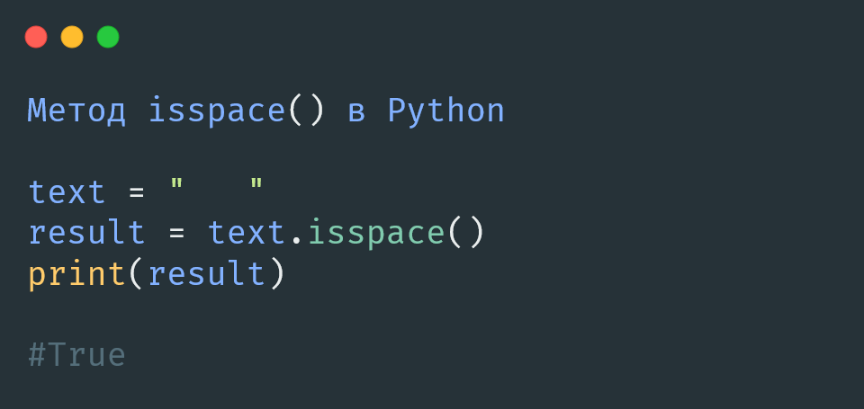 метод isspace() в Python