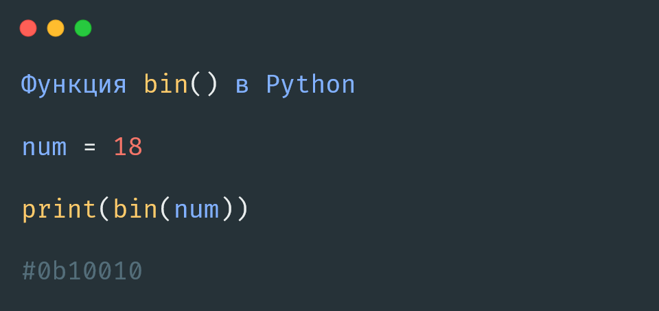 Функция bin() в Python