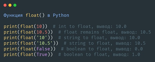 Функция float() в Python