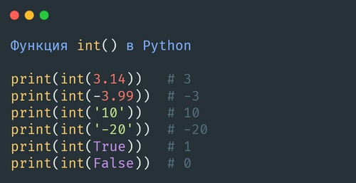 Функция int() в Python